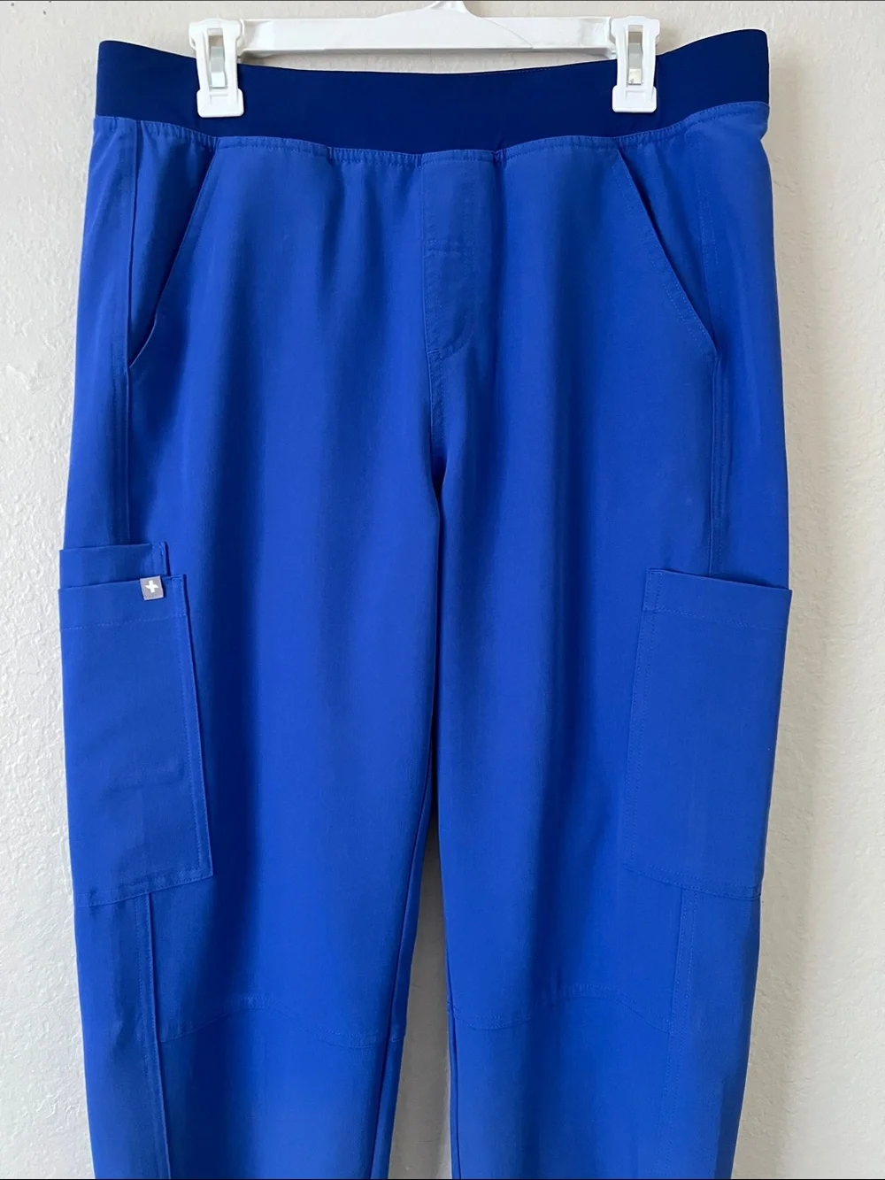 EUC FIGS Axim Cargo Scrub Pants Drawcord Waist Blue PO#1660 Size L